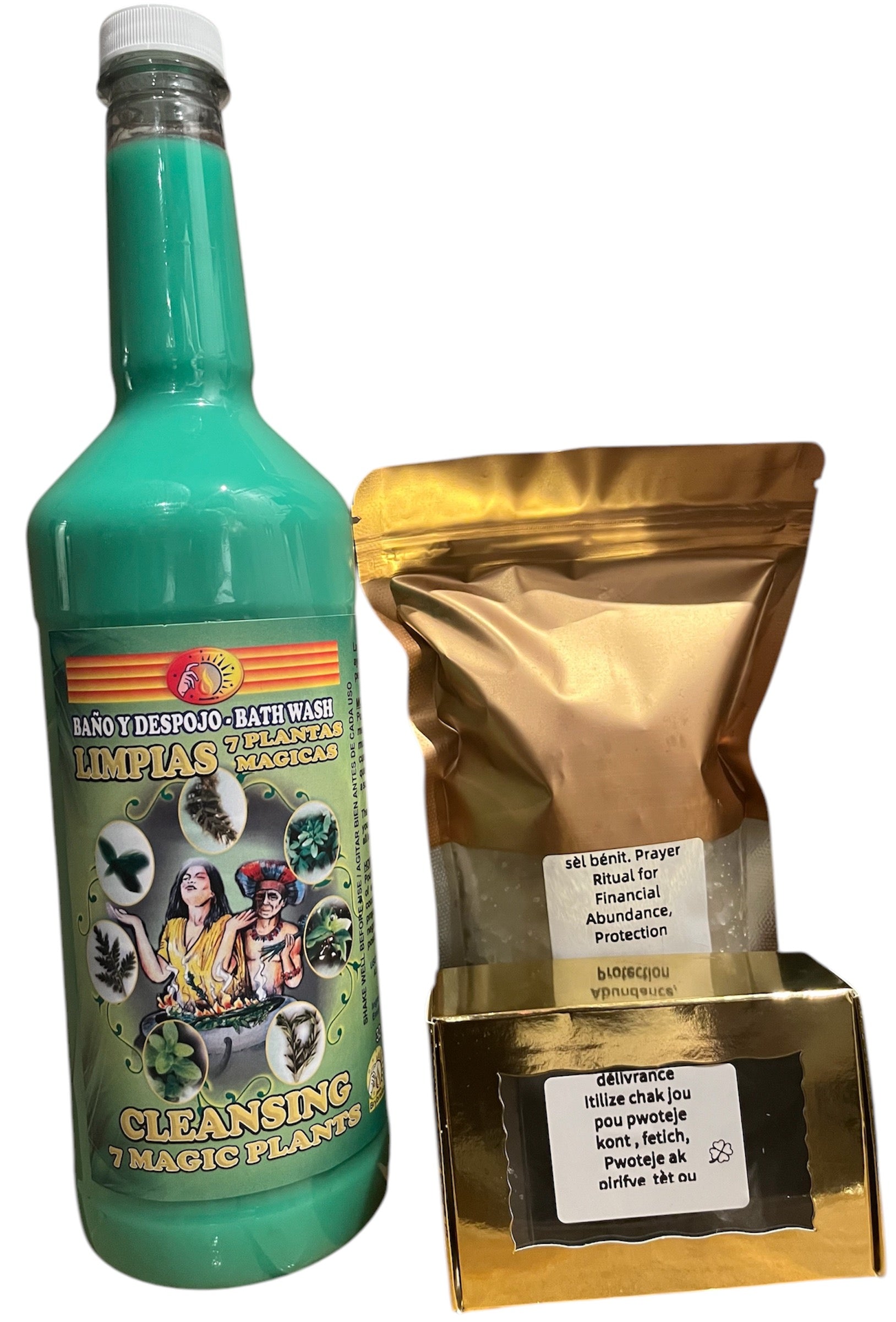 CLEANSING 7 MAGIC PLANTS (SET)Yon dlo majic, yon savon,yon sel bénit