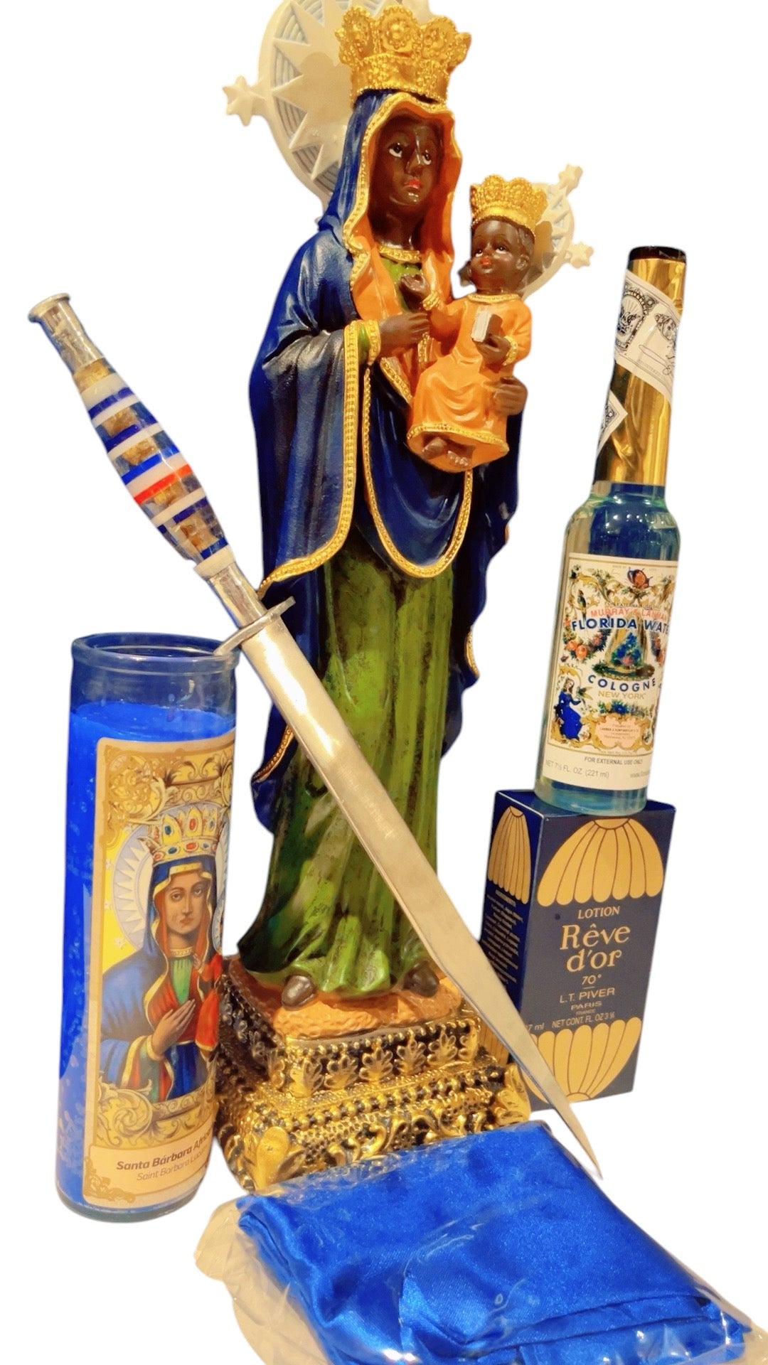 Package( 15”statue-Santa Bárbara Africana (Erzulie Dantor )