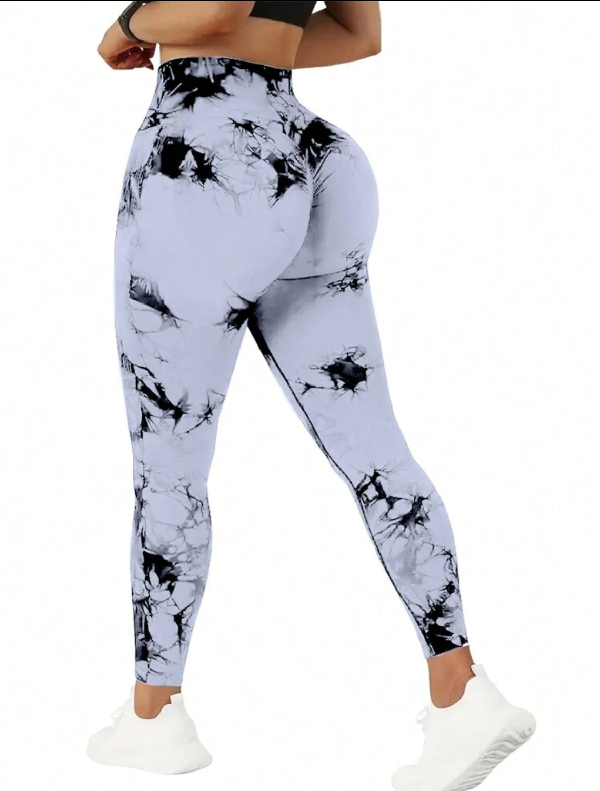 High Waist Tie-Dye Sports Leggings, Seamless & Casual