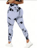 High Waist Tie-Dye Sports Leggings, Seamless & Casual