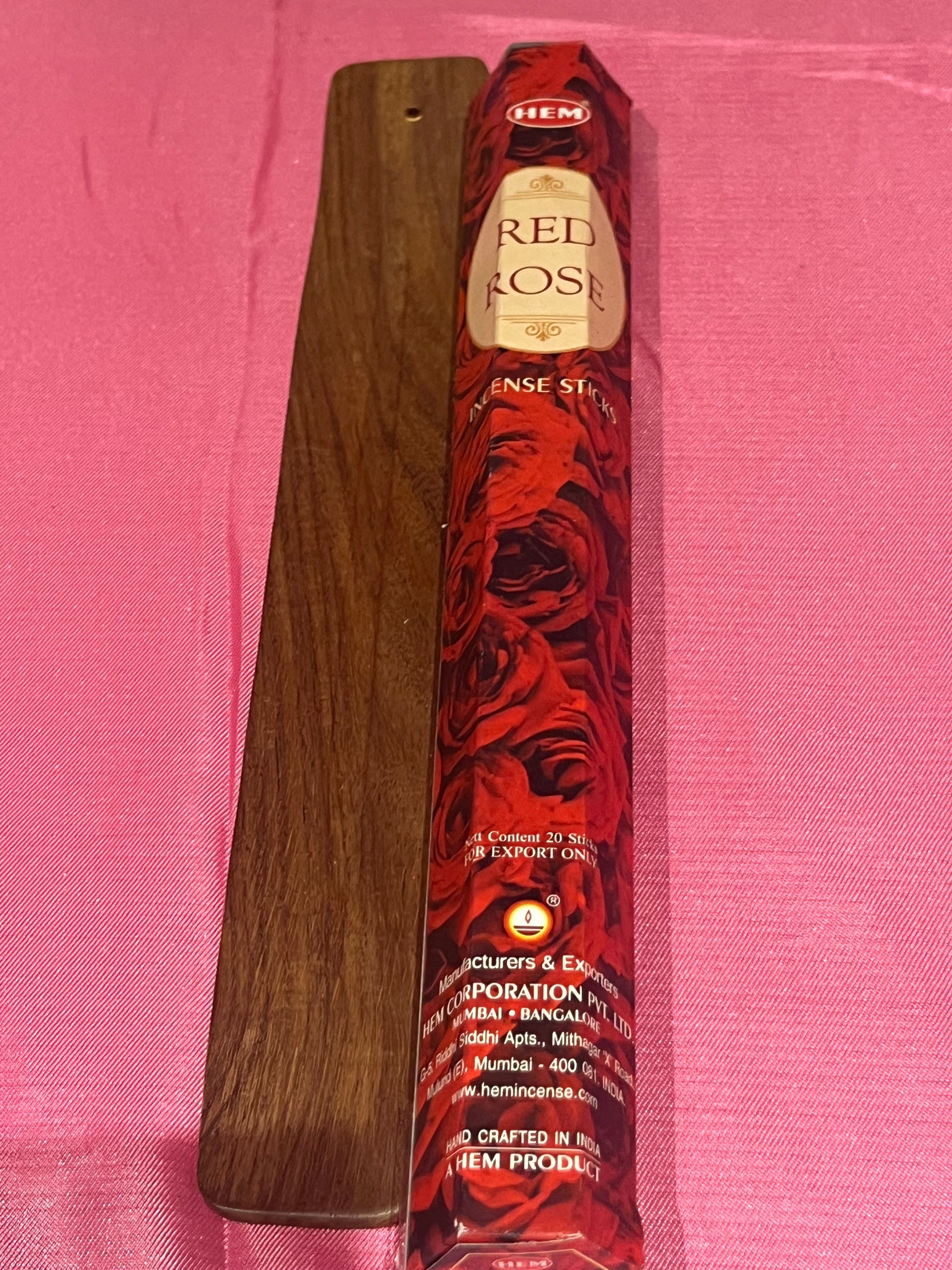 HEM Red Rose Premium Incense 9 Inches Long,Dispel Negativity, Induce Relaxing Sleep, Spiritual Strength, Aromatherapy, and Strengthen Meditation Practices.