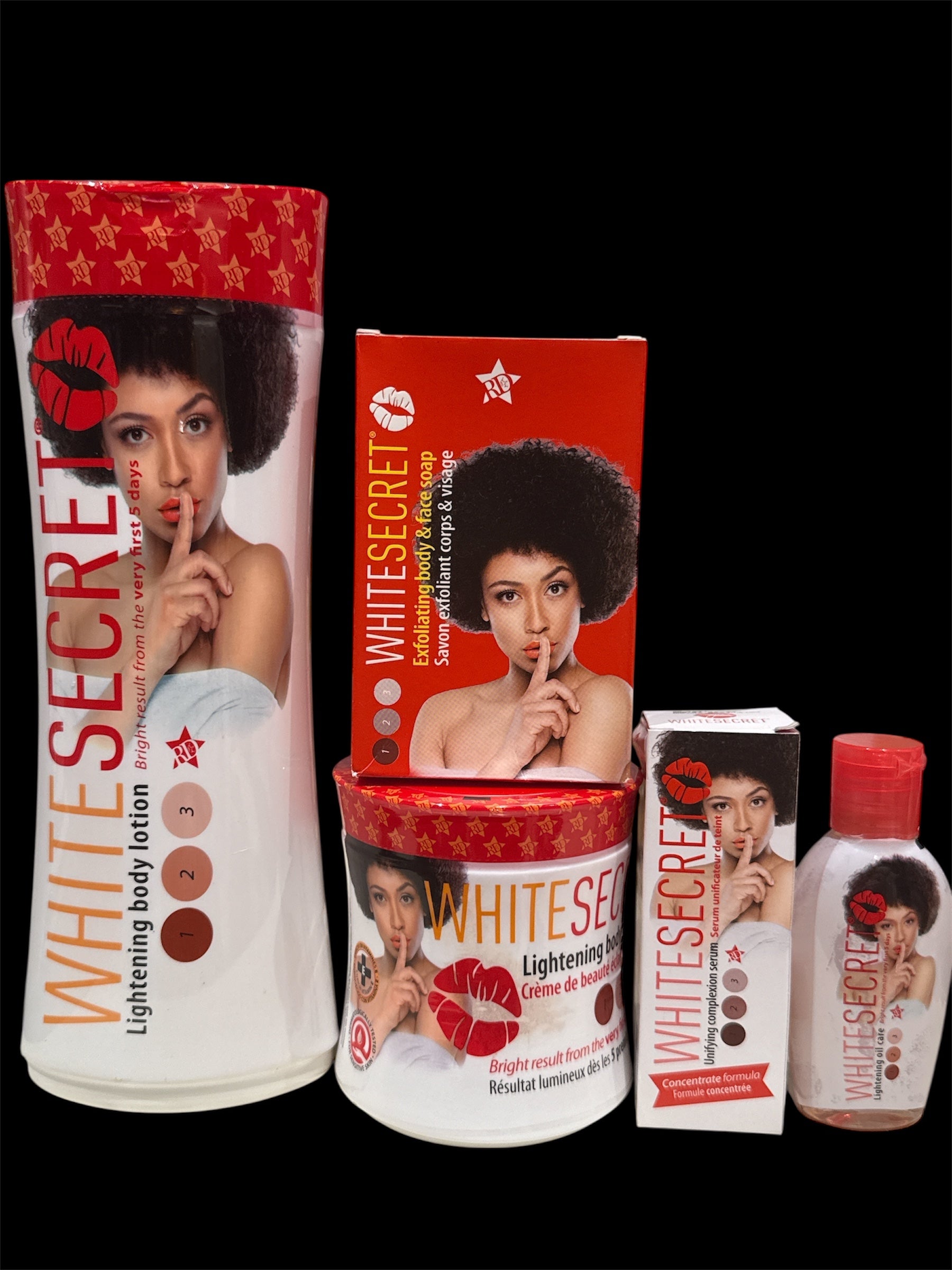 White secret kit 5 skincare clean face and body
